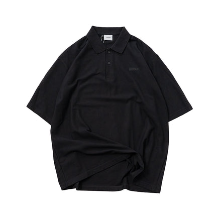 Buttoned Polo Shirt Black