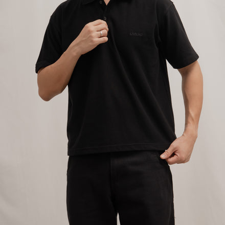Boxy Polo Shirt Black