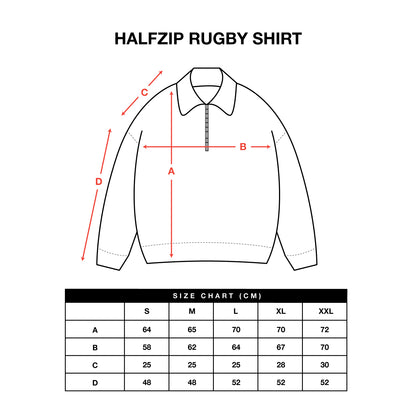 Halfzip Rugby Shirt Dark Grey