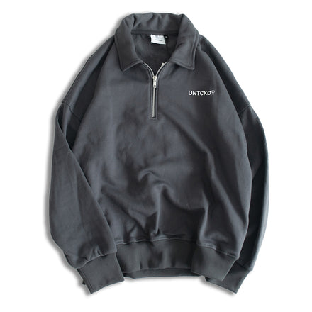 Halfzip Rugby Shirt Dark Grey
