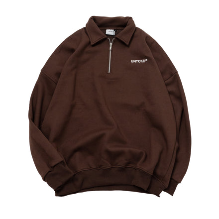 Halfzip Rugby Shirt Brown