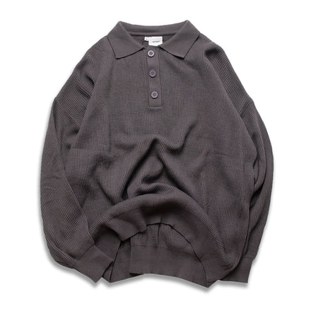 Knit Rugby Shirt Dark Grey