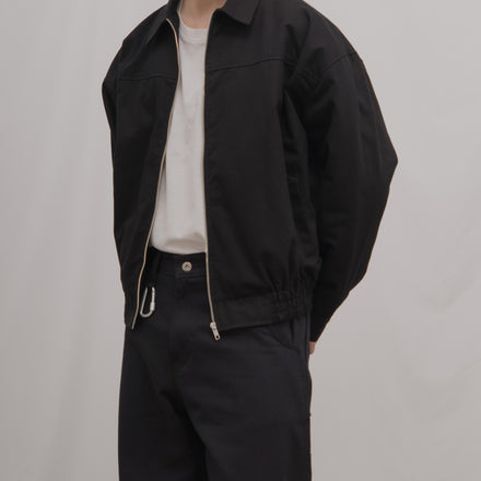 Twill Blouson Jacket - Black