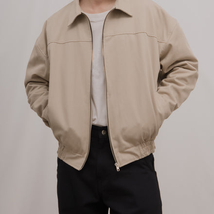 Twill Blouson Jacket - Cream