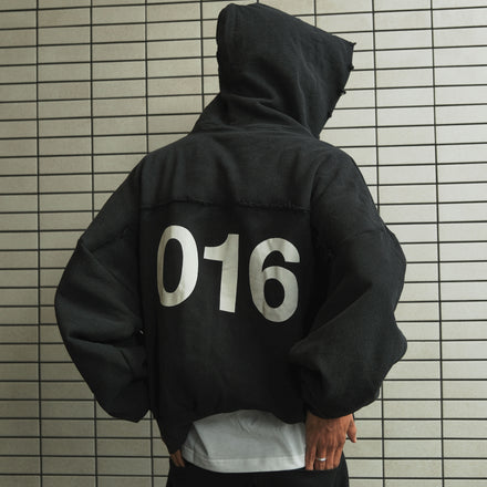Veil Zipper Hoodie - Vintage Black