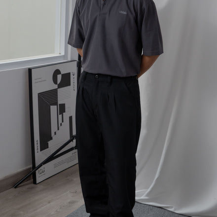 Buttoned Polo Shirt Dark Grey