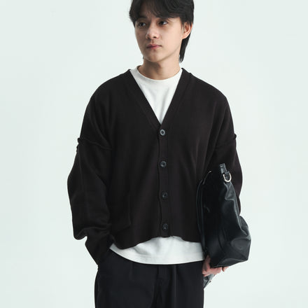 Cropped Cardigan - Black