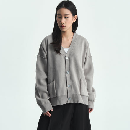 Cropped Cardigan - Smoke Grey