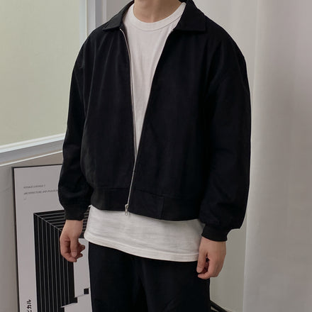 Collar Bomber Jacket Black