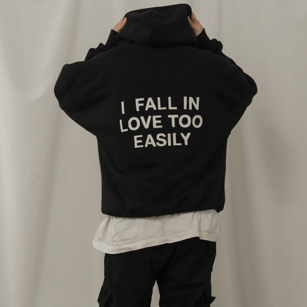 'FALL IN LOVE' Hoodie Black