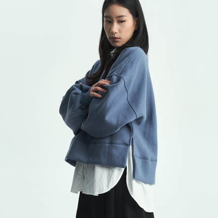 Flare Bubble Crewneck - Steel Blue