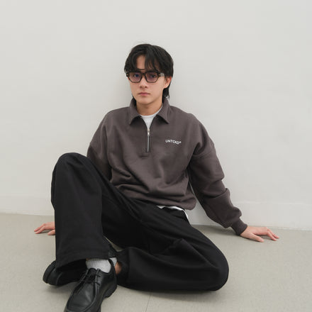 Halfzip Rugby Shirt Dark Grey