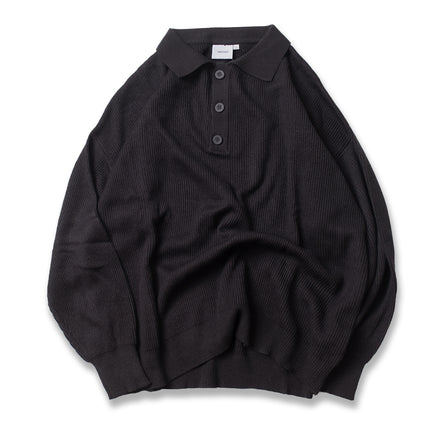 Knit Rugby Shirt Black