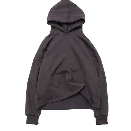 Raw Cropped Hoodie Dark Grey