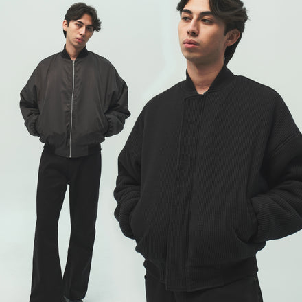 Reversible Bomber Jacket - Dark Grey