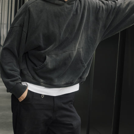 Sun Faded Pullover Hoodie - Aged Black