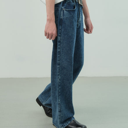 Bootcut Pants - Washed Blue
